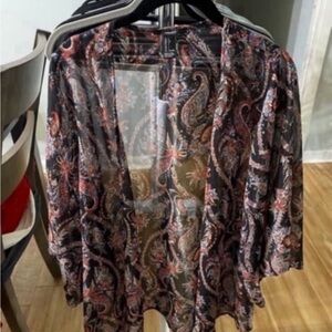 Forever 21 Paisley Print Kimono Open Top One Size Fits All